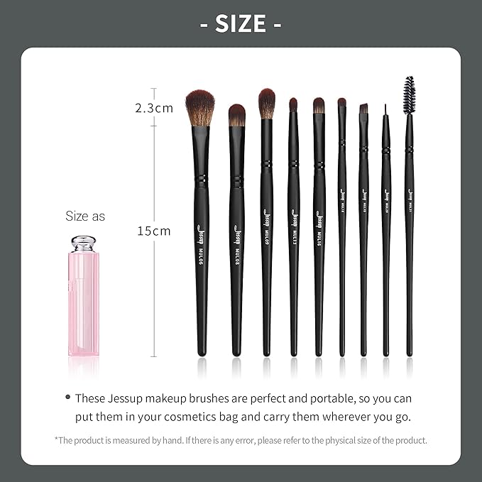 Jessup Eye Brushes Set, Vegan Makeup Brushes with Concealer Powder Eyeshadow Blending Eyeliner Spoolie Brush, 16pcs Premium Synthetic Black Cosmetic Brush T272-VivaGrace Women