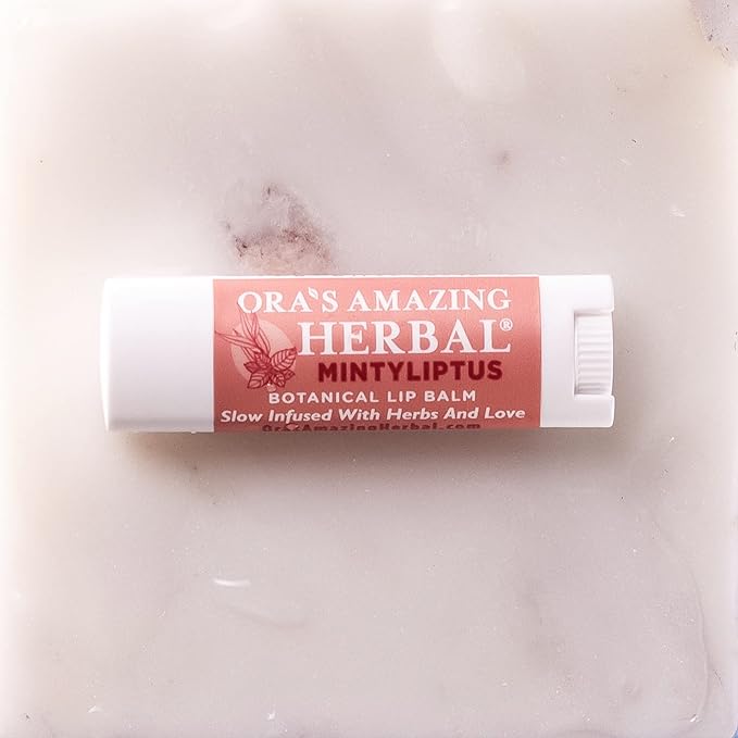 Natural Lip Balm, Herbal Infused, Mintyliptus Peppermint Eucalyptus, Calendula Lip Balm, Ora's Amazing Herbal-VivaGrace Women