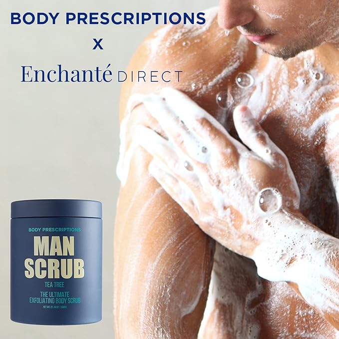 Body Prescriptions Men’s Exfoliating Body Scrub – Ultimate Skin Cleansing Wash in Jar with Twist-Top Lid, For All Skin Types, 21 Ounce (Pack of 1), Tea Tree-VivaGrace Women