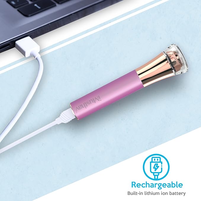 Facial Hair Remover for Women Painless Flawless Electric Razor Epilator Trimmer Shaver with 18K Gold-Plated, 16mm Dual Ring Floating Head, USB Rechargeable, 360° LED for Face Lip Hair Removal-VivaGrace Women