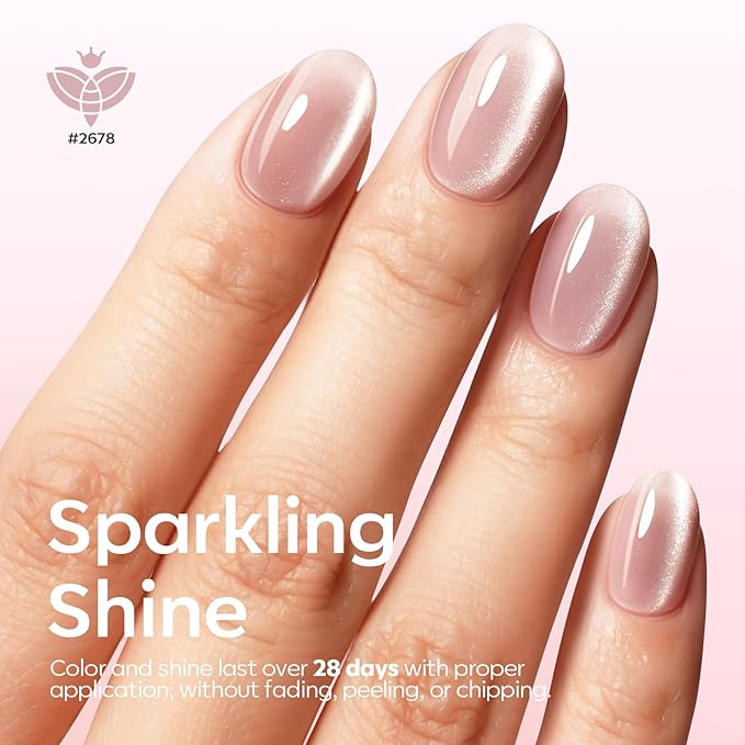 modelones Cat Eye Gel Nail Polish, 6 Colors Nude Gel Polish Pink Glitter Brown with Magnet Sparkle Galaxy Series Nail Polish Kit Soak Off Led Nail Art Manicure Salon DIY Gifts-VivaGrace Women