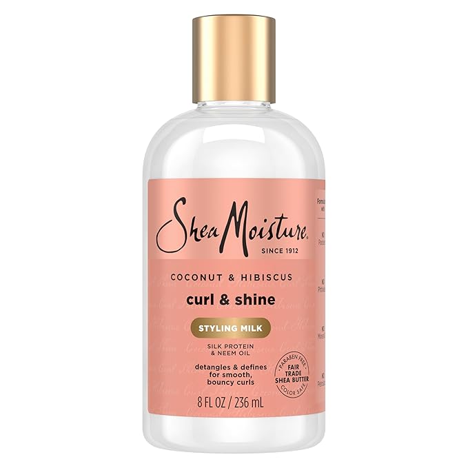 SheaMoisture Curl & Style Milk Coconut & Hibiscus with Silk Protein & Neem Oil for Thick, Defined, Curly Hair Fair Trade, Sulfate-Free 8 oz-VivaGrace Women