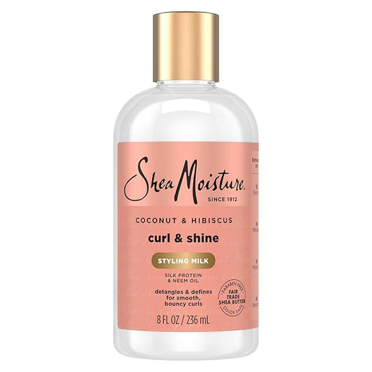 SheaMoisture Curl & Style Milk Coconut & Hibiscus with Silk Protein & Neem Oil for Thick, Defined, Curly Hair Fair Trade, Sulfate-Free 8 oz-VivaGrace Women