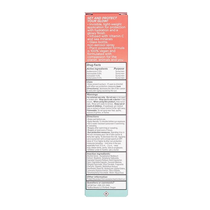 Pacifica Beauty Glow Baby Brightening Setting Mist & Glowy Vitamin C Skin Solve Set, Skincare, Suncare, SPF 45, UVA/UVB, Blue Light Protection, Primer, Vegan, 1.7 fl oz and 1 fl oz (Set of 2)-VivaGrace Women