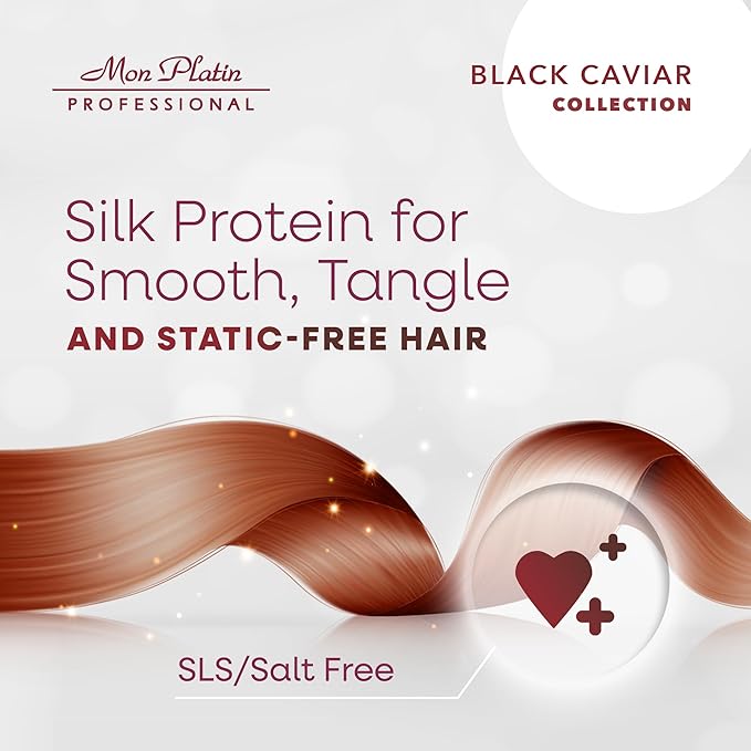 Mon Platin Professional Hair Mask, 500ML - Deep Conditioning for Dry, Colored, Damaged Hair with Black Caviar & Natural Silk Protein, SLS/Salt Free-VivaGrace Women