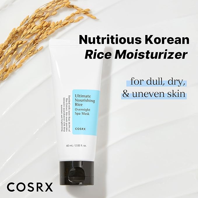 COSRX Ultimate Nourishing Rice Overnight Spa Mask, 60ml / 2.02 fl.oz | Rice Extract 68% and Niacinamide 2%, Korean Skin Care, Animal Testing Free, Paraben Free-VivaGrace Women