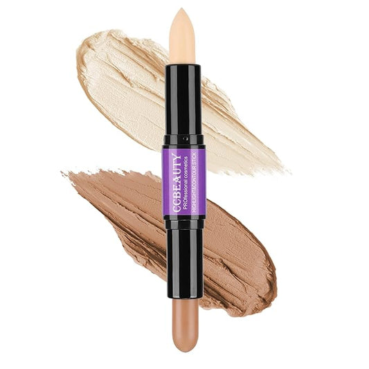 CCbeauty 2-IN-1 Matte Contour Stick,Cream Dual Highlight Concealer Stick, Highlighting & Contouring Kit, Bronzer Highlighter Sticks for Face Shaping Makeup, Long Lasting & Waterproof-VivaGrace Women