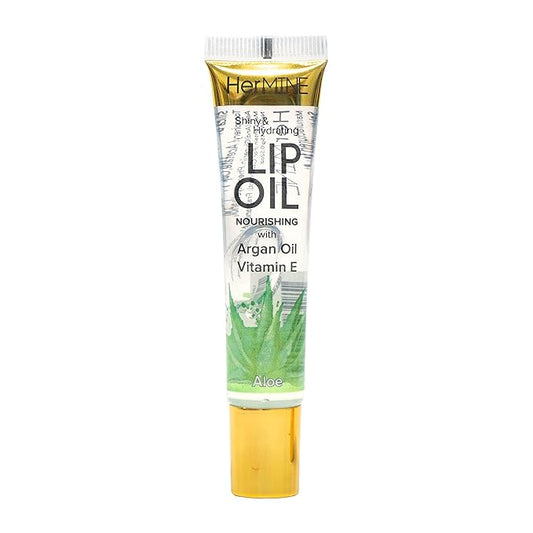 HerMINE Nourishing Lip Oil with Argan Oil & Vitamin E Clear Long Lasting Hydrating Lip Moisturizing Gel 15g / 0.52oz (Aloe)-VivaGrace Women
