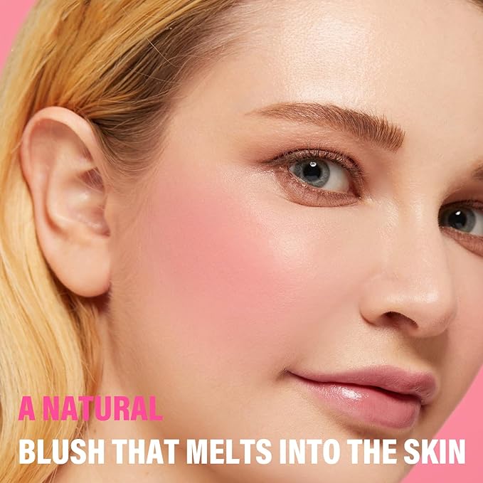 Boobeen Matte Blush Palette for Cheek, Pink Blush Cream, High Pigment Blush, Blendable Face Blusher for Confident Natural Makeup-VivaGrace Women