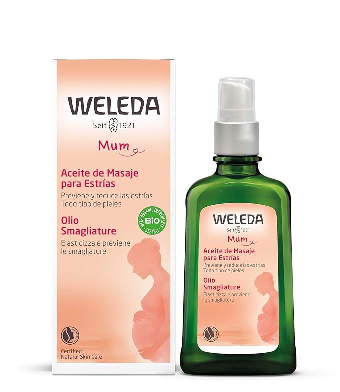 Weleda Stretch Mark Pregnancy Massage Oil, 3.4 Fluid Ounce, Plant Rich Oil with Vitamin E, Sweet Almond, Jojoba and Arnica Oils-VivaGrace Women