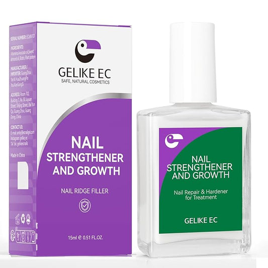 gelike ec Nail Strengthener Polish for Damaged Nails: Milky White 15ml 6 in 1 Natural Nail Hardener Extra Strong and Growth - Nail Polish Hardener for Weak and Damaged Nails