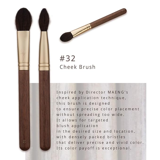 [SOO ADOR] BY MAENG #32 Cheek Brush - Precision Tool for Blush Application and Defined Cheek Colors | Designed by K-Pop Makeup Artist Maeng | Makeup Brush Blush Brush-VivaGrace Women