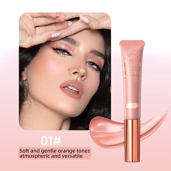 Liquid Blush Makeup Wand, Velvet Cream Blush Stick for Cheeks and Lips, Blush and Highlighter Stick, Easily Blendable, Long-Wearing, Smudge Proof-VivaGrace Women