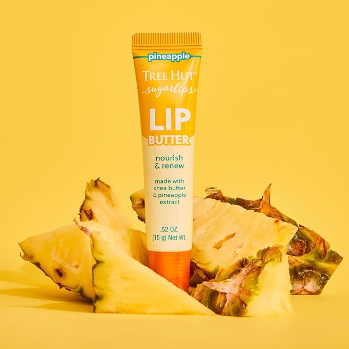 Tree Hut Sugarlips Pineapple Lip Butter | Lock in Moisture & Nourish Skin for Full, Hydrated Lips | 0.52 fl oz.-VivaGrace Women