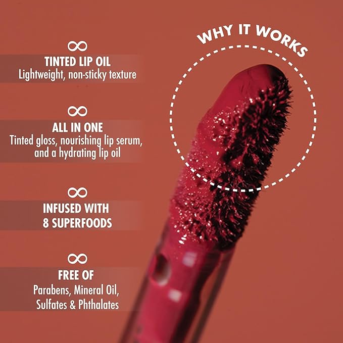 YENSA Super 8 Lip Oil, Natural Korean Moisturizing Gloss, No-Sticky Transparent Formula For Hydrating Lip Care (Pink Shine) .22 fl oz-VivaGrace Women