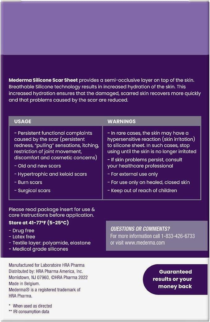 Mederma Medical Grade Silicone Scar Sheets; Improves The Appearance of Old and New Scars; for Injury, Burn and Surgery Scars, 4 Count-VivaGrace Women