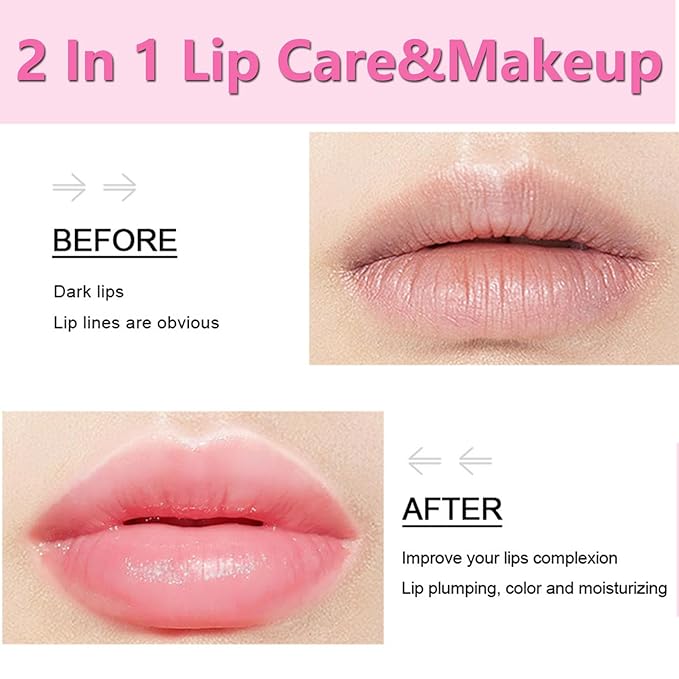 Tinted Lip Balm, Hydrating Colored Lip Balm , Moisturizing Lipstick for Women, Color Lip Plumper Balm,Lip Brightening for Dark Lips, Lip Tinted Moisturizer, Lip Moisturizer for Very Dry Lips, Reduce Lip Wrinkles, 4.8G/0.17Oz-VivaGrace Women
