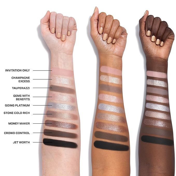 Morphe Rich & Foiled Artistry Palette - Foil-Effect Smokey Eyeshadow Palette with Matte, Shimmer & Foil Finishes - Rose, Brown & Silver Eyeshadow with Luminous Payoff - Going Platinum (0.35 oz)-VivaGrace Women