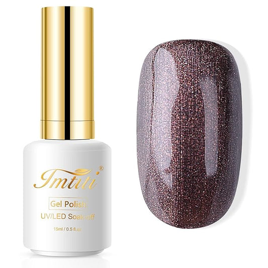 Imtiti Brown Gel Nail Polish, 1 Pcs 15ml bronze brown Color Soak Off LED Long-Lasting Nail Gel Polish Nail Art Starter Manicure Salon DIY at Home, 0.5 Fluid Ounces