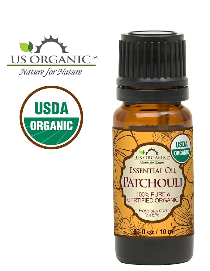 US Organic 100% Pure Patchouli Essential Oil - USDA Certified Organic, Steam Distilled - W/Euro droppers (More Size Variations Available) (10 ml / .33 fl oz)-VivaGrace Women