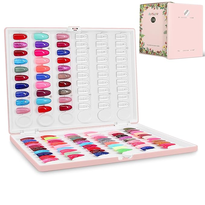 Nail Display Book 120 Nail Polish Swatch Book with Transparent Nails, Professional Nail Color Chart Display Book Sample for Gel Polish Nails