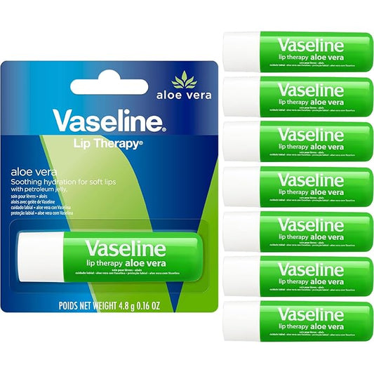 Vaseline Lip Therapy Aloe Fresh - Hydrating Lip Balm Pack, Vaseline Stick, Lip Moisturizer for Dry Lips, 0.16 Oz Each (Pack of 8)-VivaGrace Women