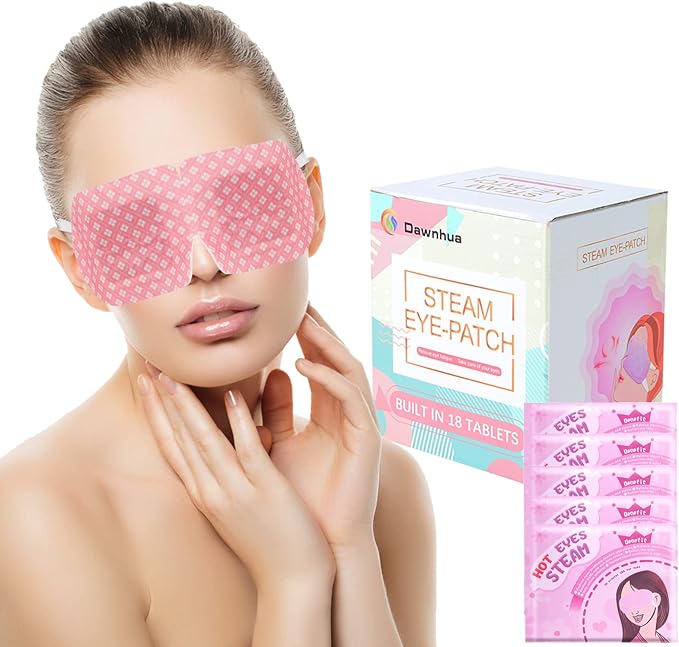 18 Packs Steam Eye Mask for Dry Eyes Dark Circles and Puffiness Tired Eyes, Disposable Self Heating Eye Mask for Stress Relief Relief Eye Fatigue-VivaGrace Women