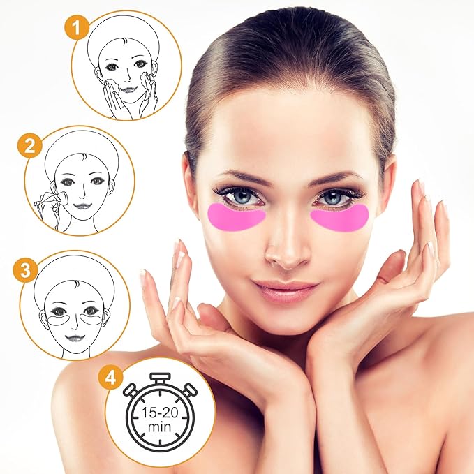 5 Pairs Under Eye Patches Silicone, Colorful Reusable Eye Mask for Dark Circles Puffiness Wrinkles Fine Lines Self Skin Care Stuff Beauty Products Weekend Gifts for Women Teen Girls-VivaGrace Women