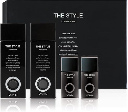 (The Style Aftershave Set, 11.5fl oz) - Men's Skincare Kit for Smooth Skin CoQ10, Cypress, AHA | Korean Skincare-VivaGrace Women