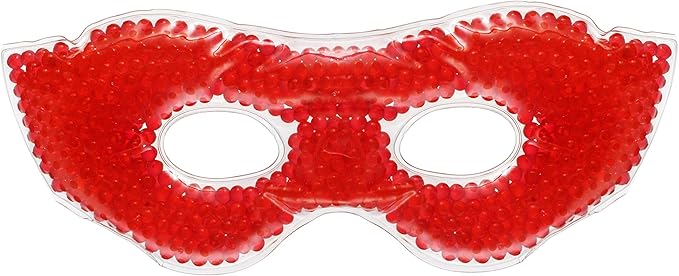 Gel Eye Mask, Red - Cold Compress Ice Pack with Gel Beads - Microwave Safe for Heat Therapy - Great for Puffy Eyes, Dark Circles, Dry Eyes, Soothing Headaches-VivaGrace Women