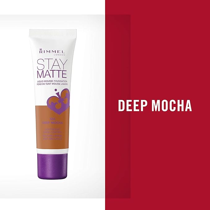 Rimmel, Stay Matte Foundation, Deep Mocha 2 Count (Pack of 1)-VivaGrace Women