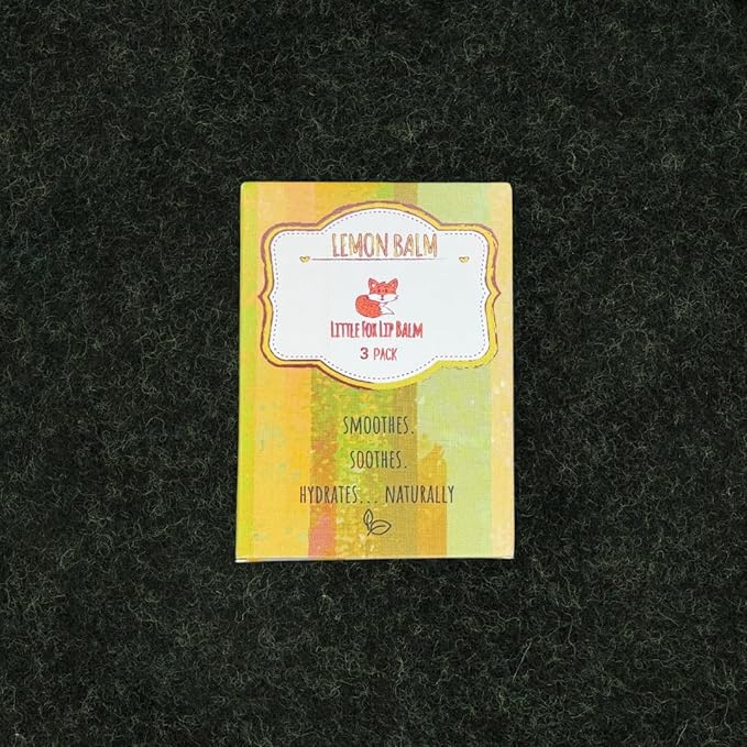 Lemon Balm Three Pack. Organic Lip Balm for Cold Sores, Little Fox Lip Balm, 100% Plant Based, 3 x 0.16 Ounces Tubes-VivaGrace Women