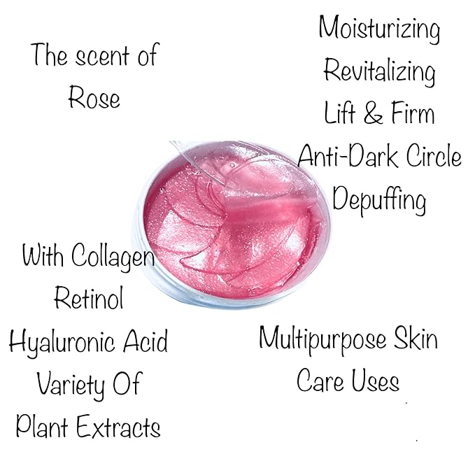 Under Eye Bags Treatment, Rose Eye Mask, Eye Treatment Mask, For Moisturizing,Revitalizing, Lift & Firm, Anti- Dark Circle, Depuffing. Cruety-Free. (60 Pieces)-VivaGrace Women