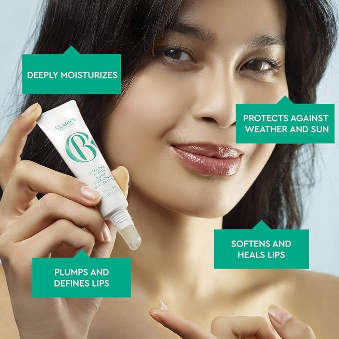 Clark's Botanicals Ultra Rich Lip Balm: Plumping Moisturizer with Collagen and Shea, Mango & Avocado Butter + Vitamin E, Stimulating Organic Lip Treatment | 0.34 fl oz (Pack of 1)-VivaGrace Women