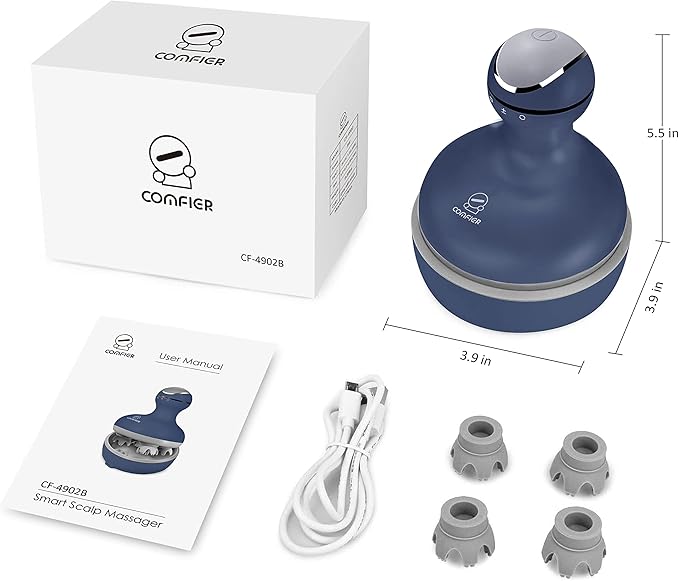 COMFIER Cordless Electric Scalp Massager with Mutlti-Modes Vibration, Handheld Cat Head Massager for Pets, Portable Dog Head Massage for Deep Clean and Stress Relax-VivaGrace Women