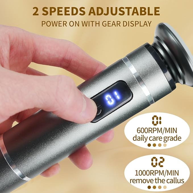 The 2025 Latest Model Electric Feet Callus Remover,Electric Foot Files for Men & Women,Electric Callus Remover for Feet Dead Skin and Calluse,Rechargeable Digital Feet Callus with 4 Grinding Heads-VivaGrace Women