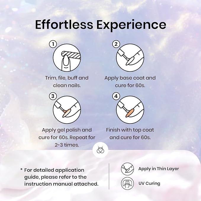 Beetles Pearl Gel Nail Polish Set - Ocean Treasures Gel Polish, 20 Colors Glitter Cat Eye Pink Red Mermaid Swirl Thread Effect Soak off Nail Gel for DIY Manicure Gift for Women-VivaGrace Women