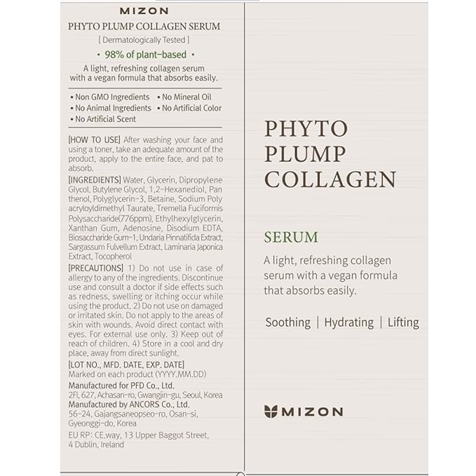 MIZON Phyto Plump Collagen Special Duo Set - Phyto Plump Eye Gel Patch & Serum Vegan Formula, Vegan Skincare Kit, Korean Skincare-VivaGrace Women