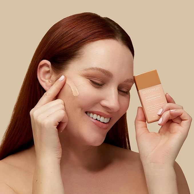 Sigma Beauty Skin Perfector – Hydrating Skin Tint Foundation for Lightweight, Buildable Coverage, With Hyaluronic Acid, Niacinamide Serum, and More (2 Light Beige Tint, 1.12oz)-VivaGrace Women