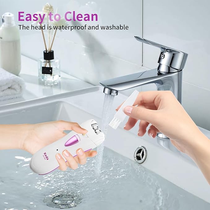 Smooth Glide Epilators Hair Removal for Women, Rechargeable Epilator, Portable Glamorous Skin Epilator for Women Face with LED Light, Hair Removal Device for Armpits/Bikini Line/Chin/Arms/Legs-VivaGrace Women