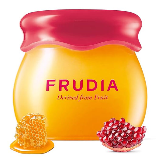 WELCOS FRUDIA Honey Lip Balm – Pomegranate | Lip Plumping, Moisturizing & Hydrating Translucent Red Tinted Lip Balm | 3-in-1 Lip Plumper Balm for Dry & Pale Lips with Pomegranate Extracts (0.33 fl oz)-VivaGrace Women