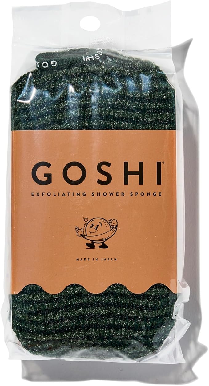 GOSHI Exfoliating Shower Sponge - Rip-Resistant, Rapid-Drying Exfoliating Bath Sponge for All Skin Types - Moss Green - Made in Japan-VivaGrace Women
