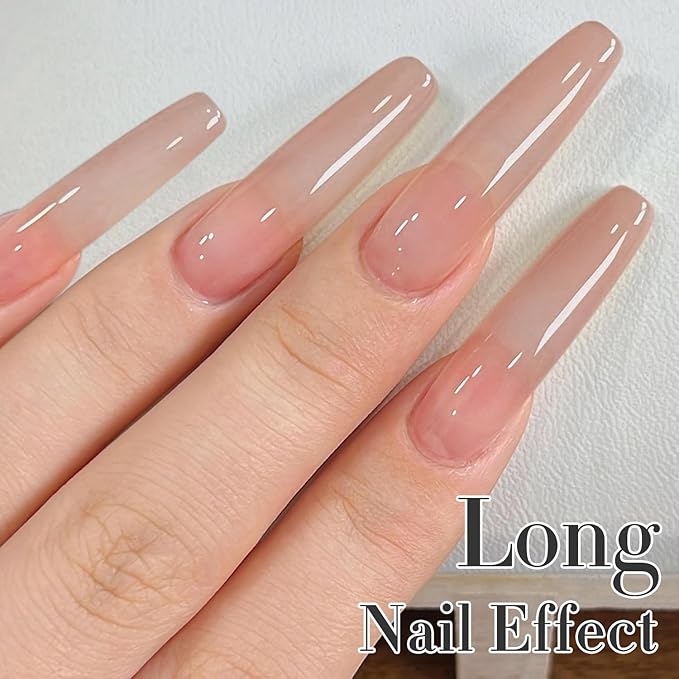 Double Rhythm Translucent Gel Polish Sheer Neutral Natural Light Milky Same Color Same Bottle 15ML Jelly Nail Polish Nail Art DIY at Home (Neutral Nude-A1415)-VivaGrace Women