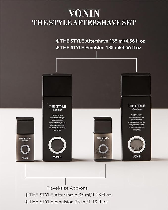 (The Style Aftershave Set, 11.5fl oz) - Men's Skincare Kit for Smooth Skin CoQ10, Cypress, AHA | Korean Skincare-VivaGrace Women