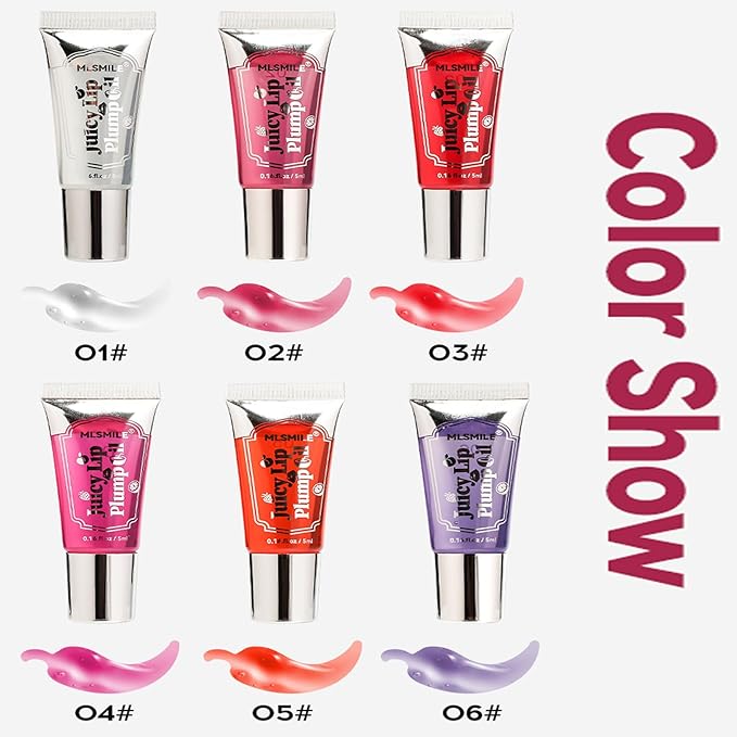 Lip Plumper Lip Gloss, Instant & Long-Term Lip Plumper, Roll On Lip Plumping Lip Gloss, Extreme Lip Plumper, Maximum Plump Extra Strength Lip Plumper for Women (#05)-VivaGrace Women