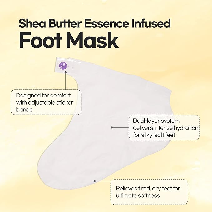 Epielle Hydrating Hand & Foot Masks 12 Pairs, Deep Moisturizing Socks & Gloves, Soften Dry Hands & Cracked Heels with Shea Butter & Jojoba Oil, Korean Skin Care, Foot Spa, Self Care Gifts for Women-VivaGrace Women