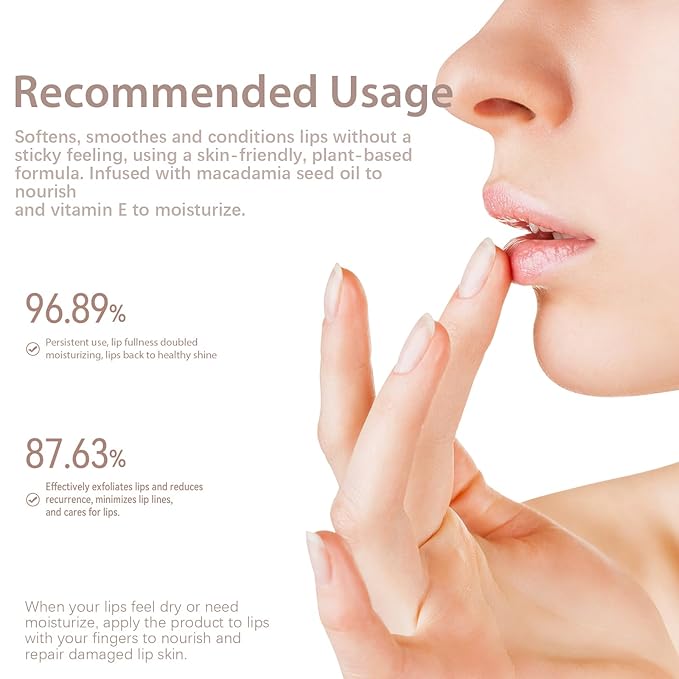 Moisturizing Overnight Lip Mask Vitamin E Lip Butter Repair Sleeping Lip Balm For Hydrated, Full Looking & Irresistible Lips(0.2 Fl Oz),Mild snow-VivaGrace Women