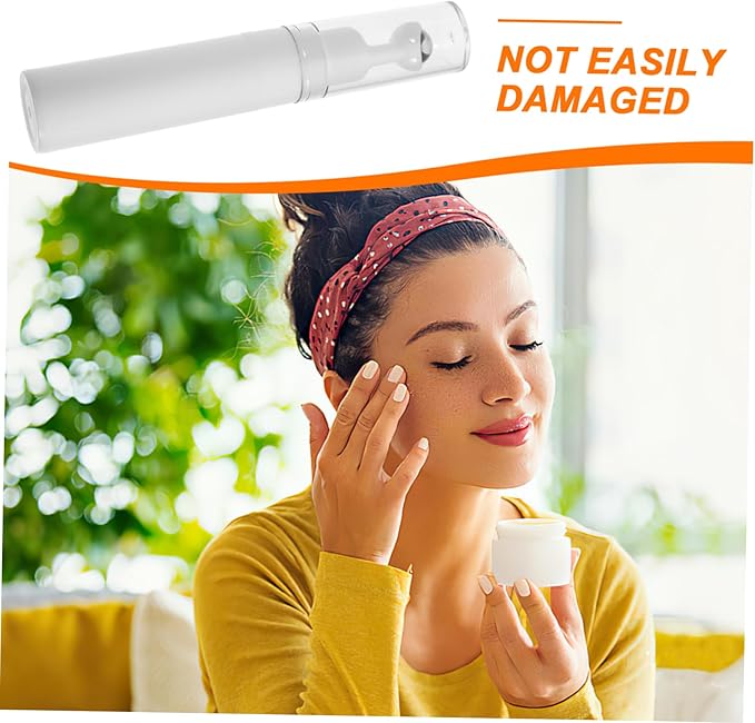 balacoo Creami Buttercream Essential Oil Eye Creams Refillable Cream Bottle Empty Roller Ball Applicator Eye Cream Applicator White Portable Acrylic Dispensing Bottle Travel-VivaGrace Women