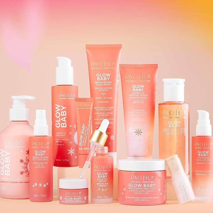 Pacifica Vitamin C Face Serum - Glow Baby Booster Facial Serum - Glycolic Acid Serum For Face - Dark Spot Corrector Anti Aging Brightening - Dermatologist Tested, Fragrance Free, Clean Skin Care Vegan-VivaGrace Women