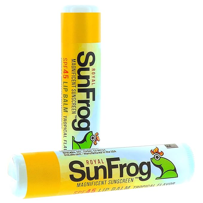 Royal SunFrog | 2-Pack Tropical Lip Balm with SPF 45 Sun Protection | Protects, Soothes, and Moisturizes with Vitamin E and Sunscreen (0.15oz/4.25g Per Stick)-VivaGrace Women